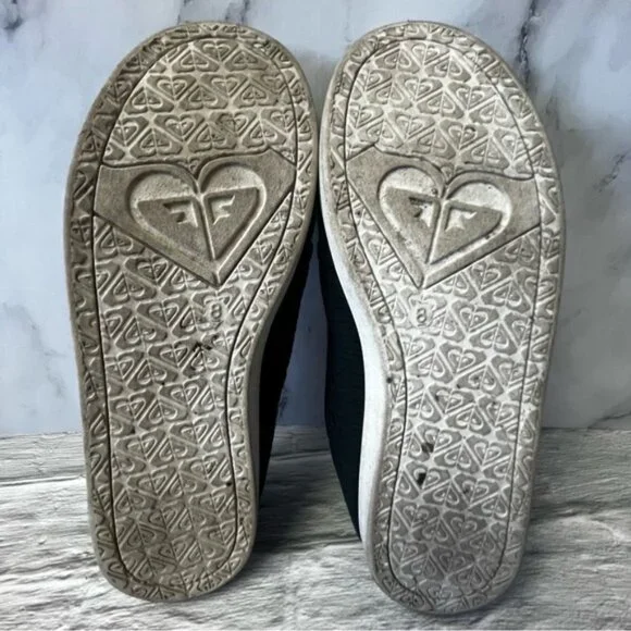 Roxy Minnow VII Black Canvas Slip On Boat Shoes - Picture 10 of 11